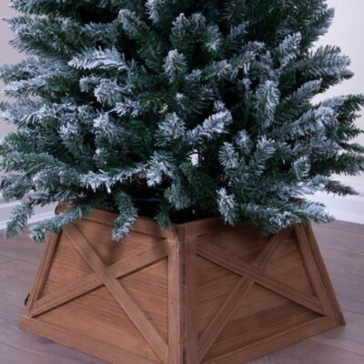 Christmas Tree World Natural Brown Wooden Christmas Tree Skirt (Fits 4Ft-6Ft Trees)  Tree Skirts & Surrounds