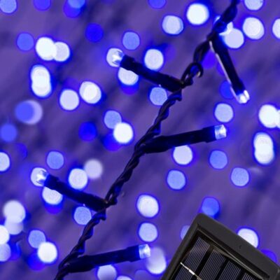 Christmas Tree World 300 Led Solar Powered String Lights – Blue  Outdoor Christmas Lights