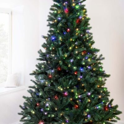 Christmas Tree World The 5Ft Ultra Devonshire Fir Pre-Lit With Warm White/Multicoloured Colour Change Leds  Ultra Realistic Christmas Trees