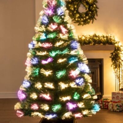 Christmas Tree World The 5Ft Vesuvius Fir Fibre Optic Christmas Tree  5 Foot Pre Lit Christmas Trees