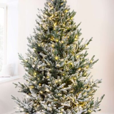 Christmas Tree World The 5Ft Pre-Lit Frosted Ultra Mountain Pine  5 Foot Pre Lit Christmas Trees