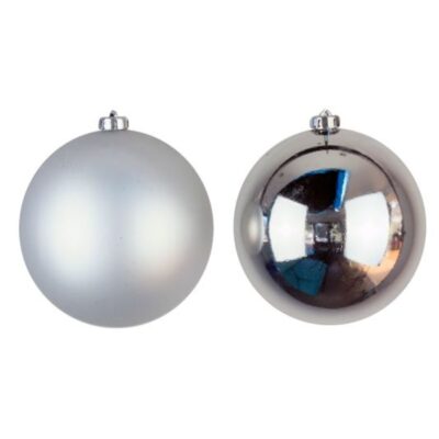 Christmas Tree World 15Cm Silver Bauble Set Shiny/Matt (40 Pc)  Large Christmas Baubles