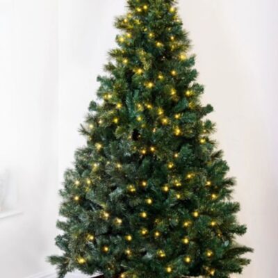 Christmas Tree World The 8Ft Pre-Lit Majestic Dew Pine Tree  8 Foot Pre Lit Christmas Trees