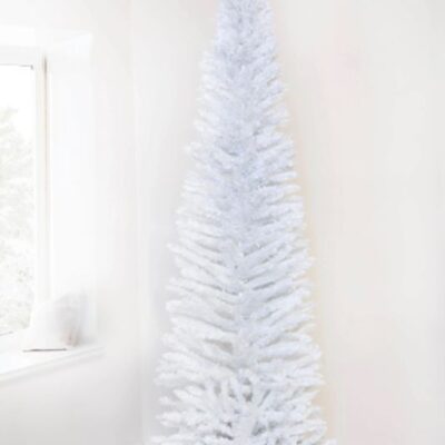 Christmas Tree World The 7Ft White Italian Pencilimo Tree  Slim Christmas Trees