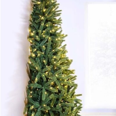 Christmas Tree World The 5Ft Pre-Lit Ultra Devonshire Half Tree Warm White Lights  Ultra Realistic Christmas Trees