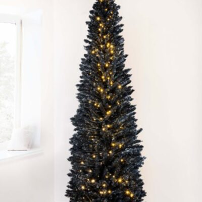 Christmas Tree World The Pre-Lit 8Ft Black Italian Pencilimo Tree  Slim Christmas Trees