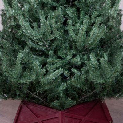 Christmas Tree World Red Large Wooden Trapezoid Christmas Tree Skirt  Tree Skirts & Surrounds