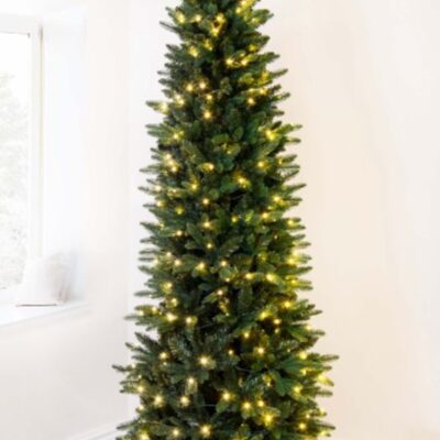 Christmas Tree World The 10Ft Pre-Lit Ultra Slim Mixed Pine  Tall Christmas Trees